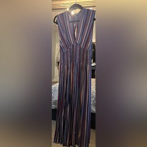 Urban Outfitters Striped Sleeveless Maxi Dress in Blue, Purple, Red